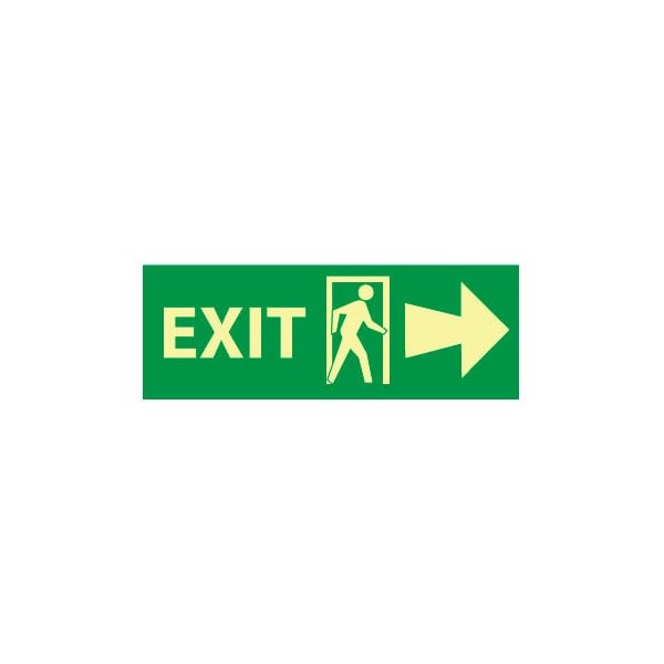 Glow Sign Vinyl - Exitw/ Door And Right Arrow